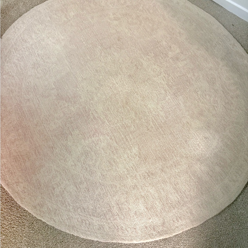 Monique Lhuillier Cream Round Rug